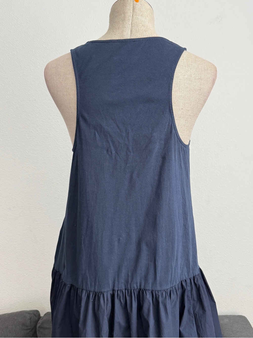 Goop Navy Balloon Midi Dress | Size 6 - Picture 3 of 7